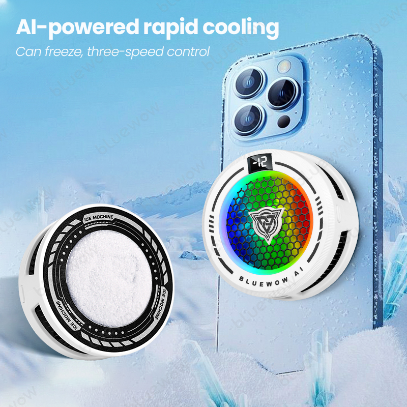 BlueWow X109 AI smartphone cooler 3-speed adjustable digital display ...