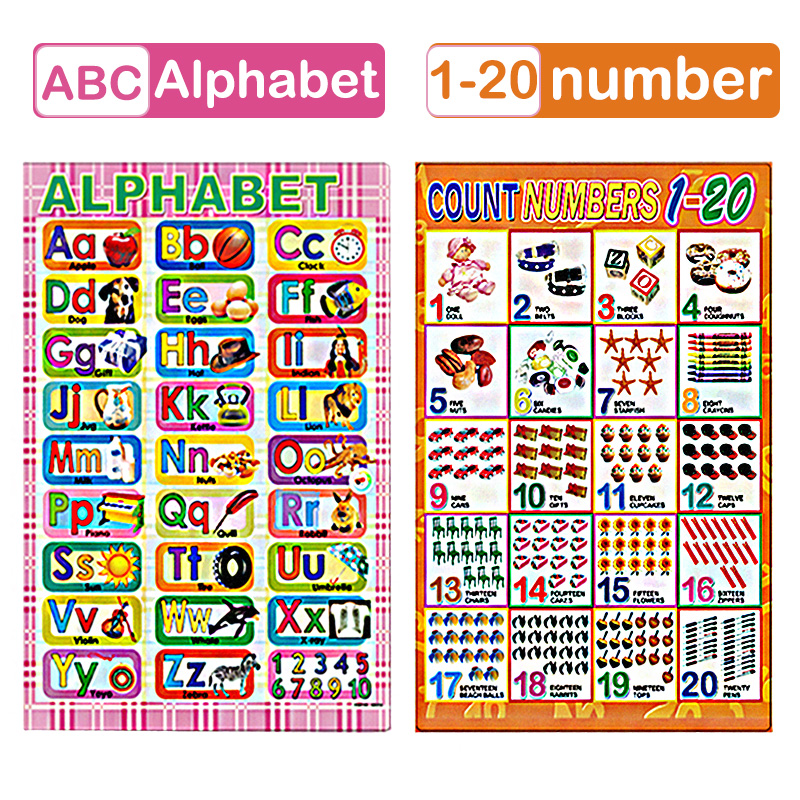 BIG SIZE CHART FOR EDUCATIONAL English Alphabet Numbers Colors Chart ...