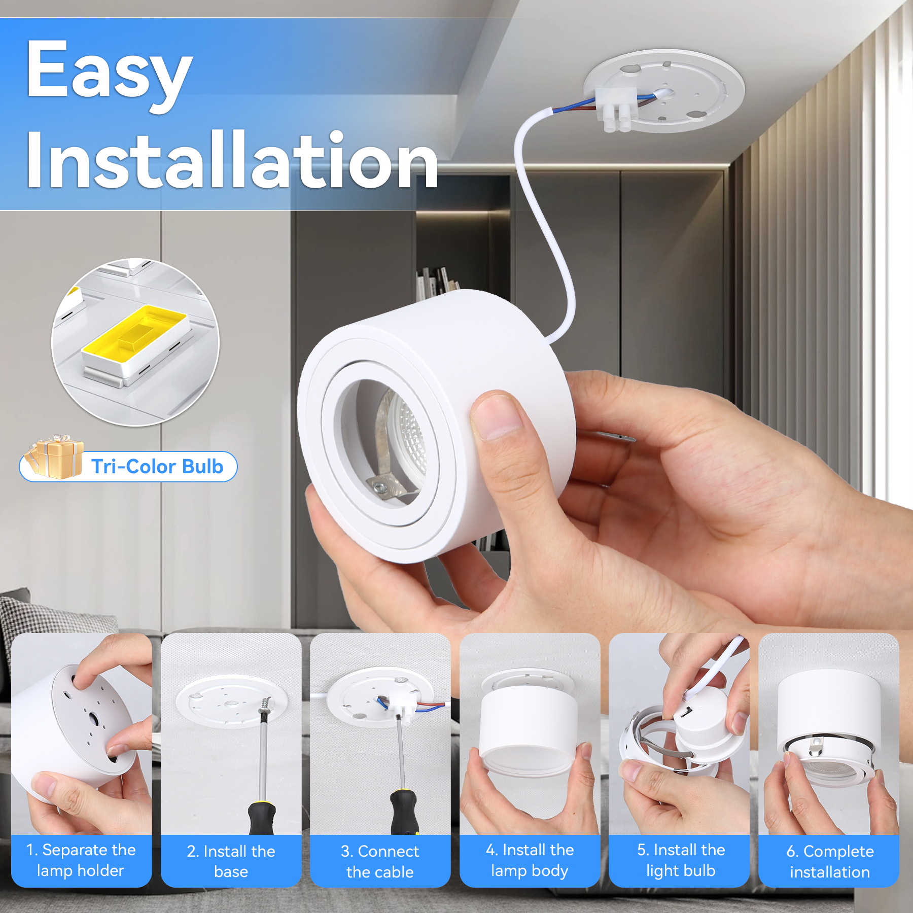 Replaceable LED Downlight Surface Mounted Pin Light Ceiling Spotligh ...