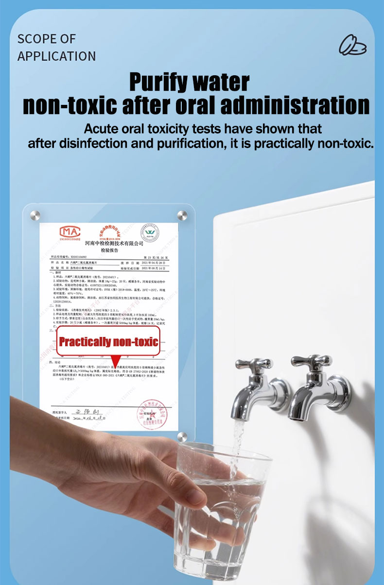 【100% Sterilization】Chlorine for water treatment 100pcs Drinking Water ...