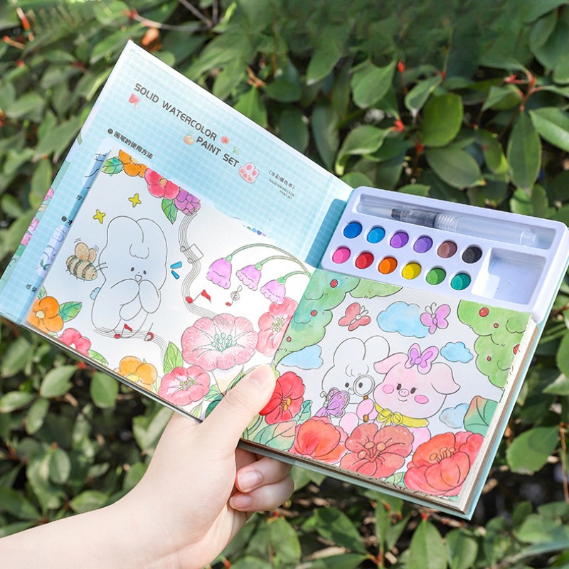 4 in 1 Coloring Book Painting Book with Color Pen Art Book Cozy Hobby ...