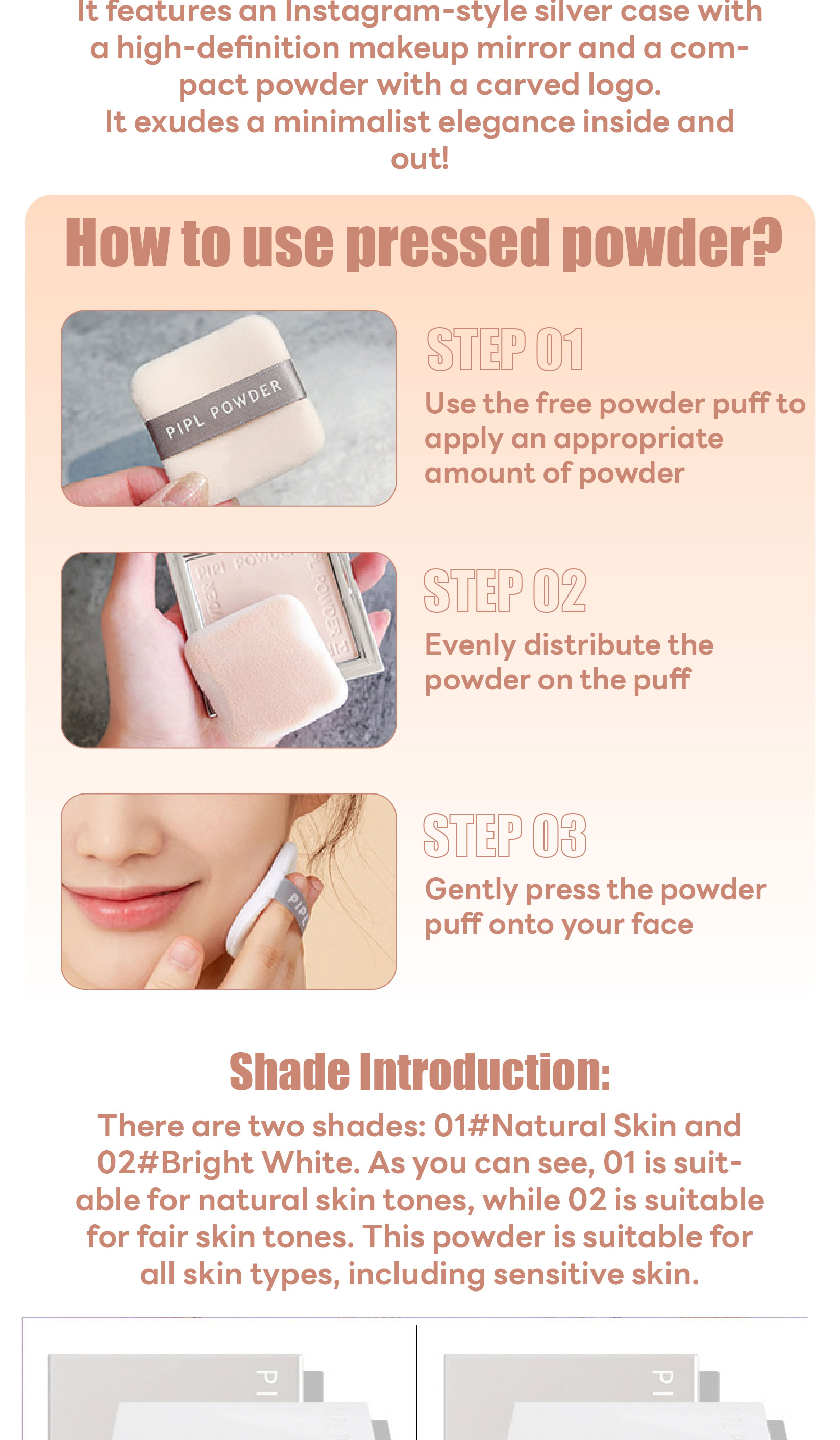 COD PIPL Perfect Cover Oil Control pressed powder Matte Poreless ...
