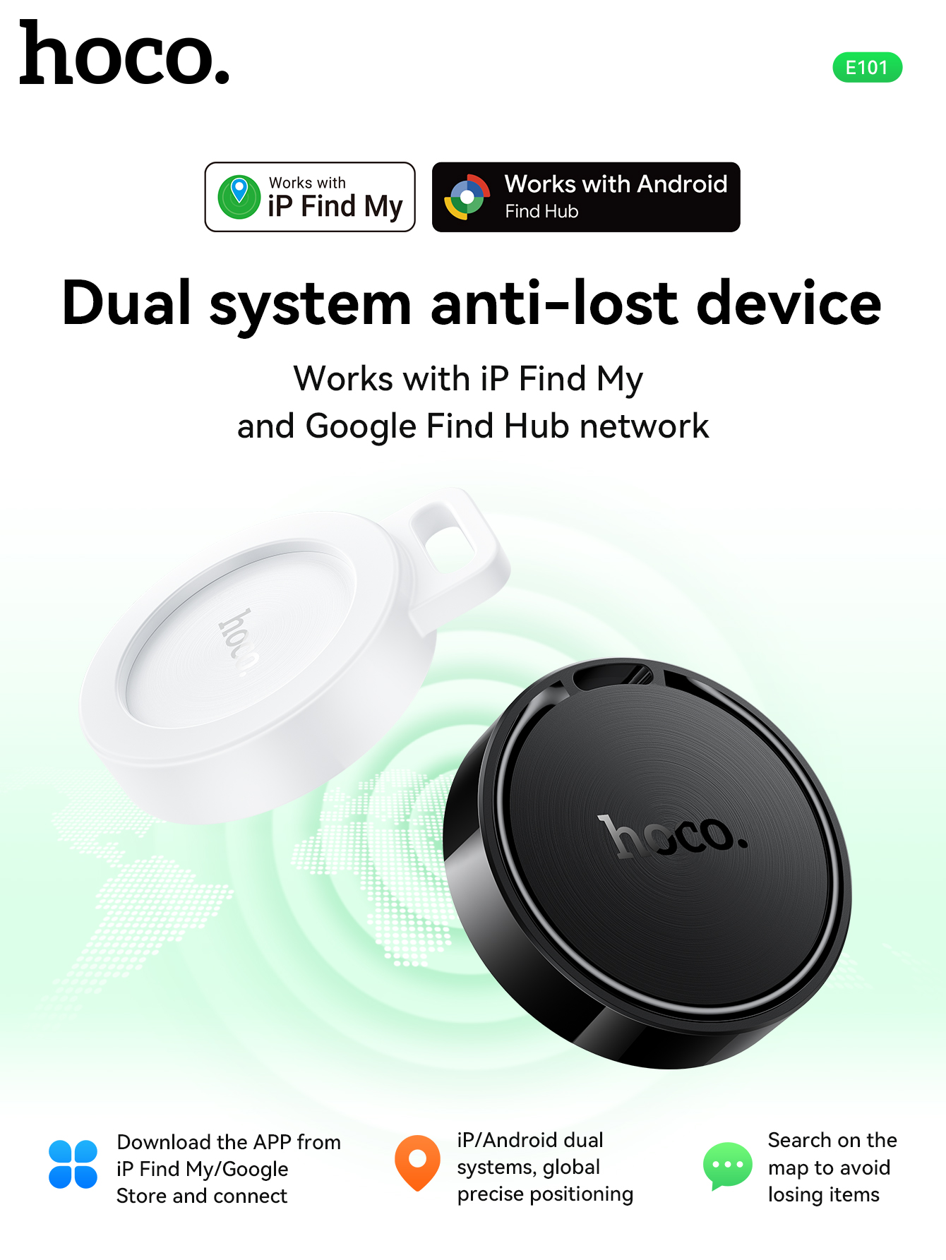 [Support dual systems] HOCO E101 Smart Positioning Anti-lost Device ...