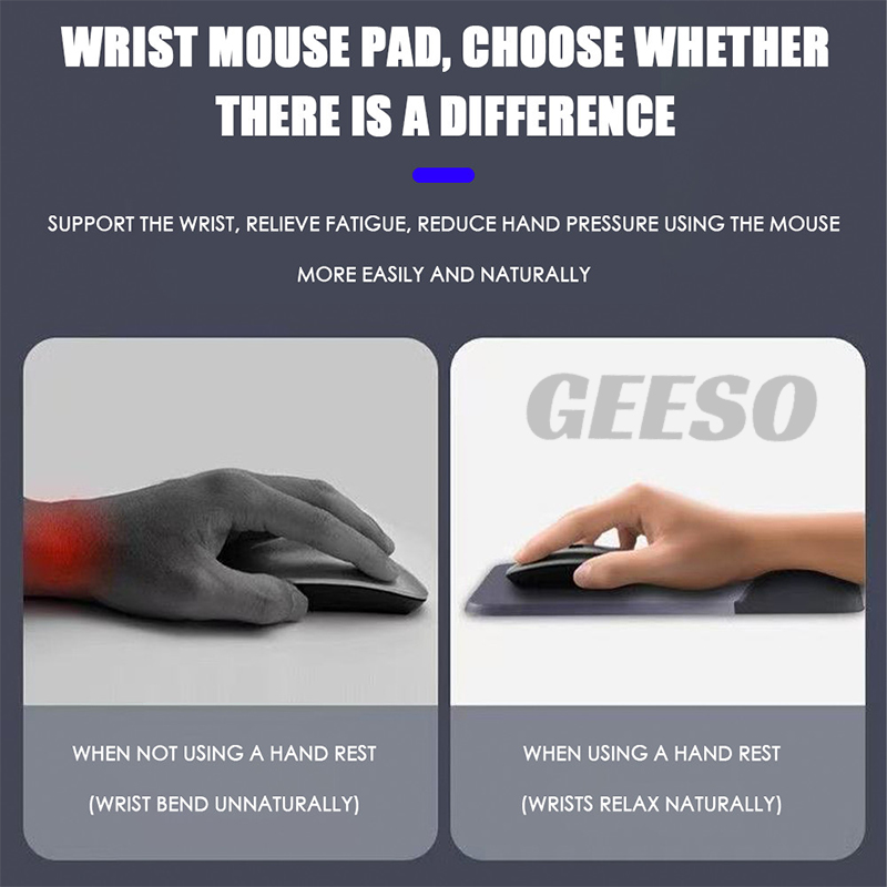 GEESO Mouse Pad Wrist Guard Office Computer Desk/Game Mouse Pad Soft ...