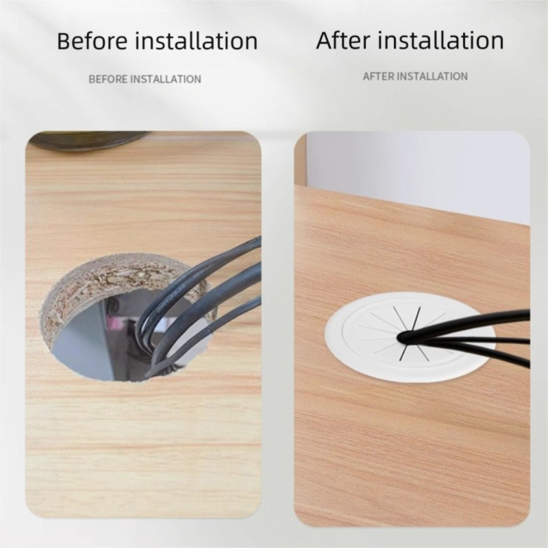 Desktop Plastic Cable Hole Cover Computer Desk Cord Grommets Wire Cable ...