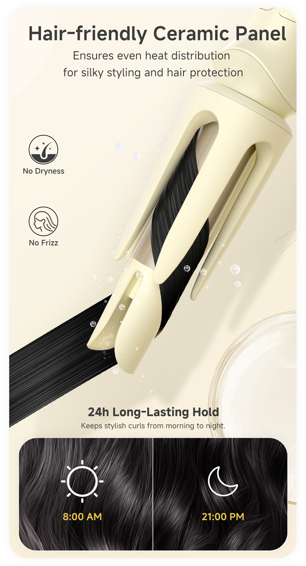 Simplus Automatic Hair Curler 28mm Curl Diameter Egg Roll Style 3 ...