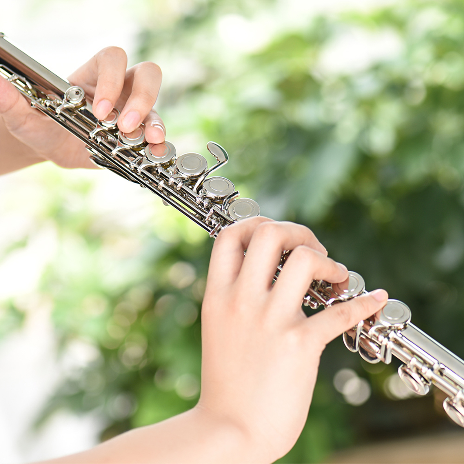 16 Holes C Key Flute Closed Hole Cupronickel Woodwind Instrument with ...