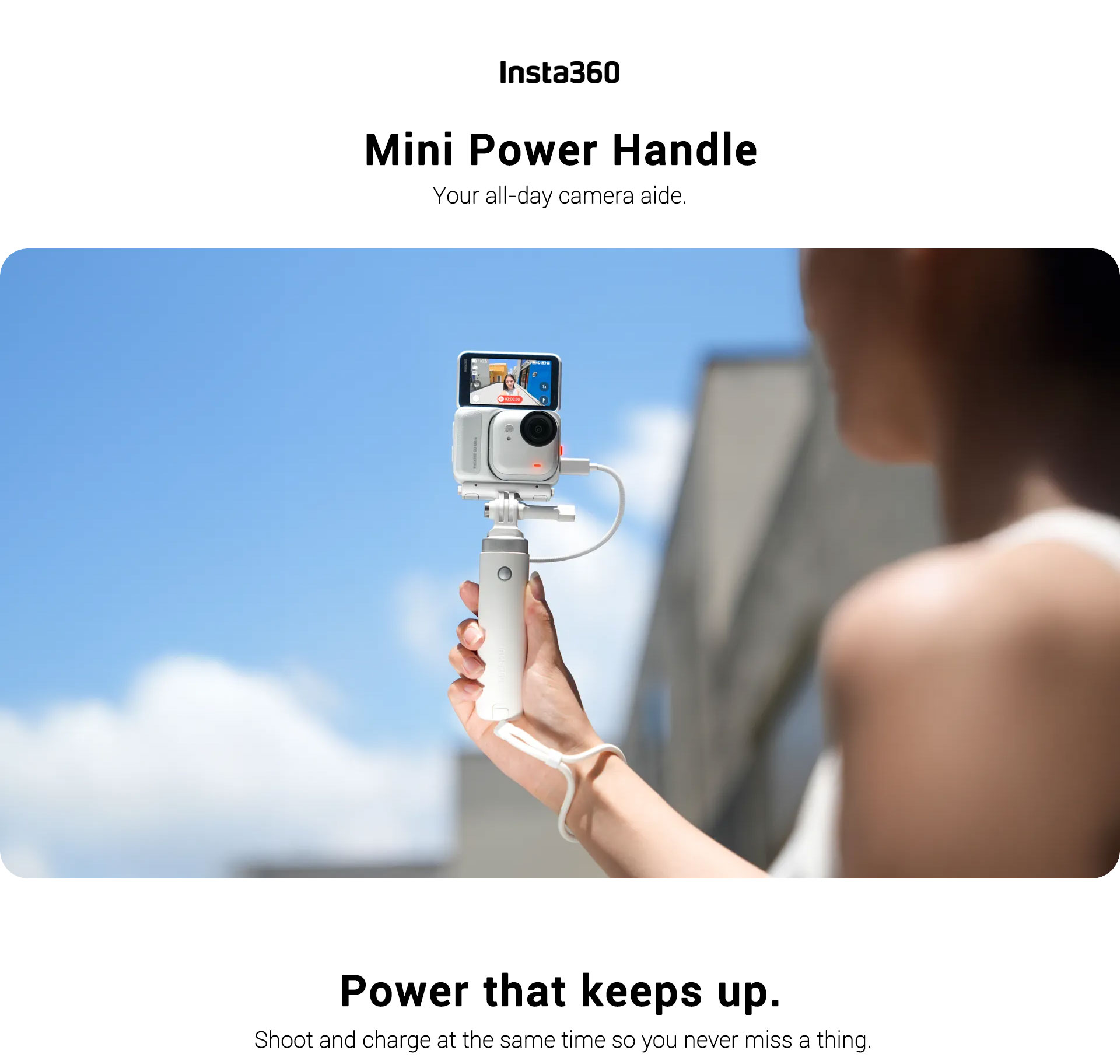 Insta360 Mini Power Handle for Insta360 GO Ultra/Ace Pro 2，Insta360 GO ...