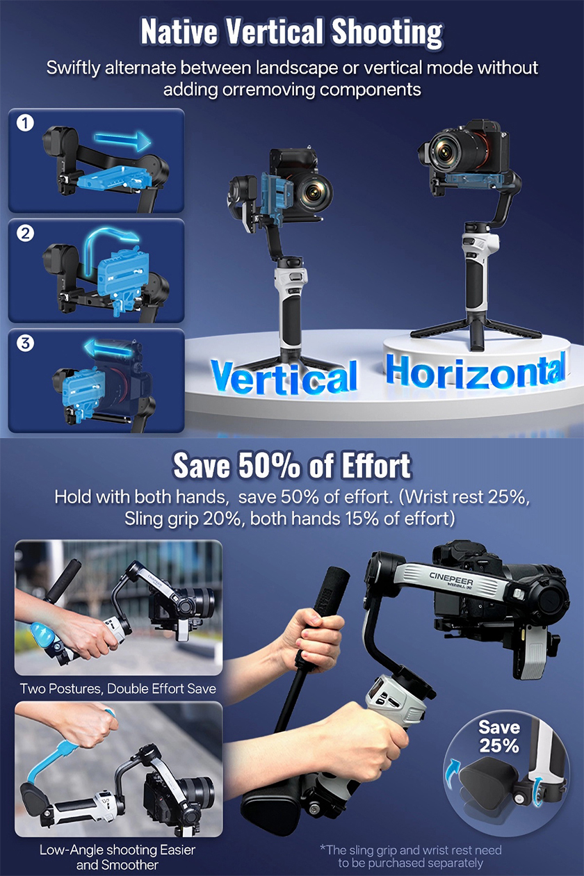 ZHIYUN CINEPEER Weebill 3E - 3-Axis Camera Gimbal Stabilizer for DSLR ...