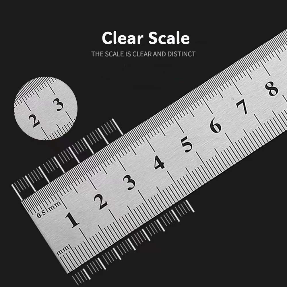 Metal Ruler Stainless Steel Precision Measuring Tool School Office ...