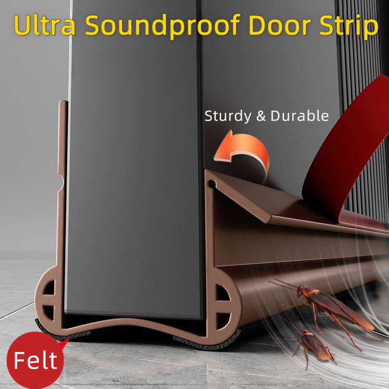 New Ultra Soundproof Door Bottom Seal Strip, Silicone Rubber Draft ...