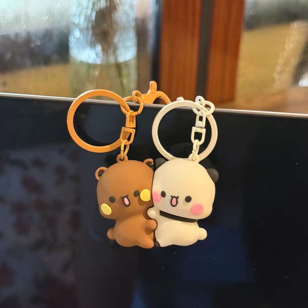 Bubu Dudu Couple Keychain & Backpack Charm - Magnetic Hug Decorative ...