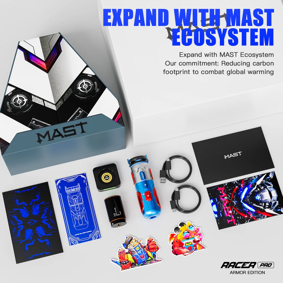 MAST Racer Pro Armor Edition Wireless Tattoo Machine 4.2mm Stroke Mcore ...