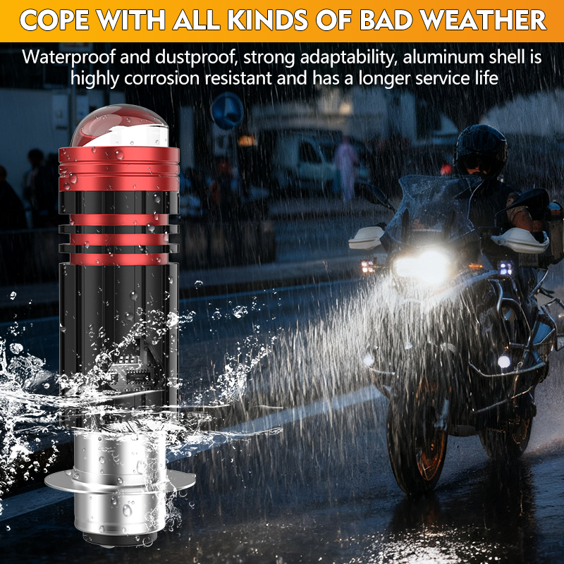 BULLVISION 1PC P15D H4 BA20D LED Motorcycle Light Moto Accessories Dual ...