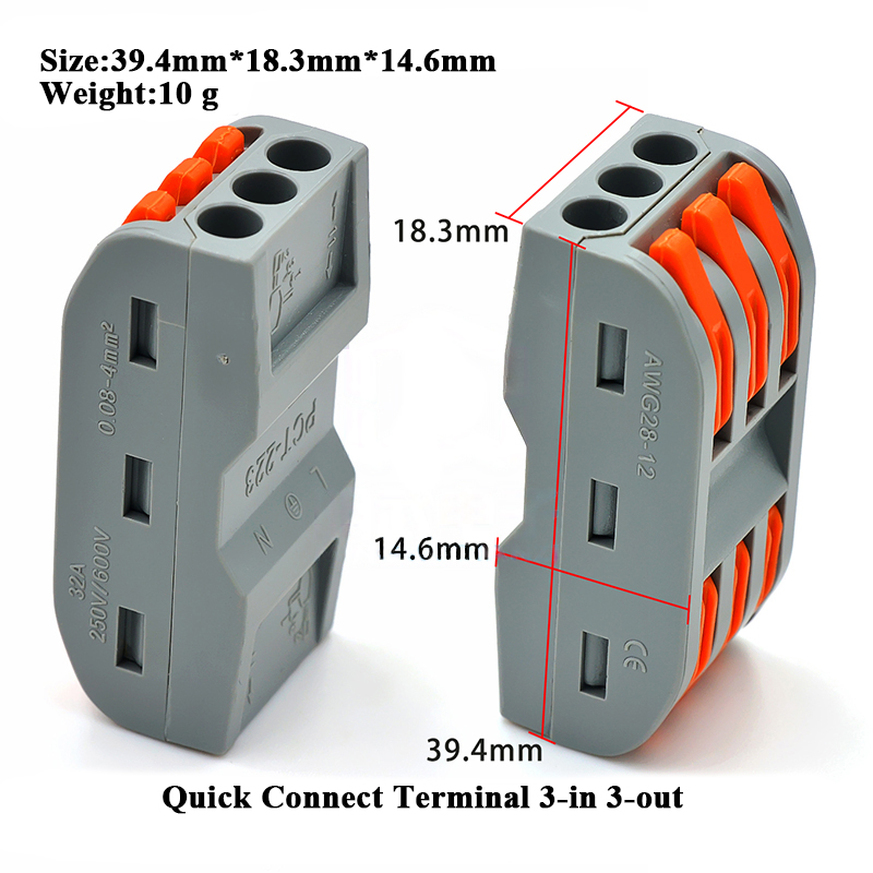 3D Printer Accessories 2/3/4-in-2/3/4-out Quick Wire Connector Terminal ...