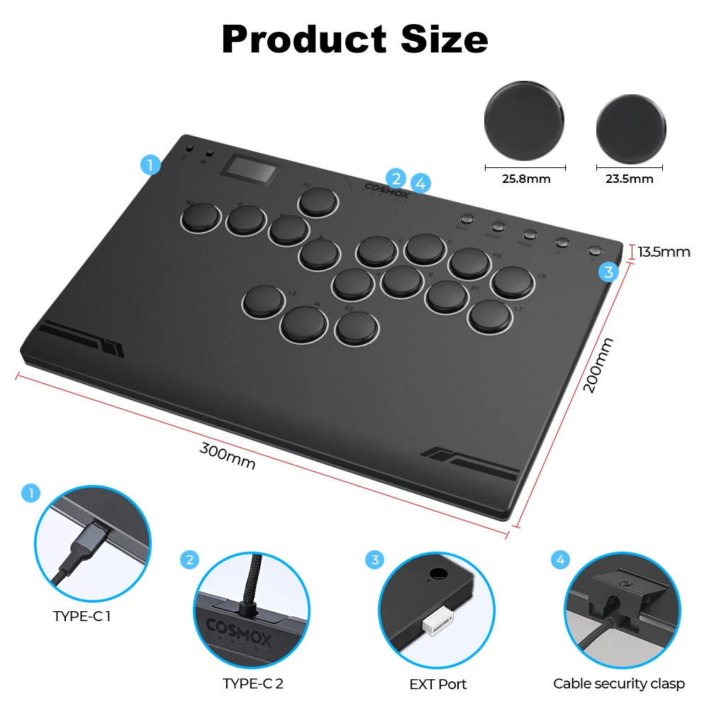 Haute42-COSMOX M Ultra Joystick Arcade Hitbox For PC Ps4 Ps5 Steam ...