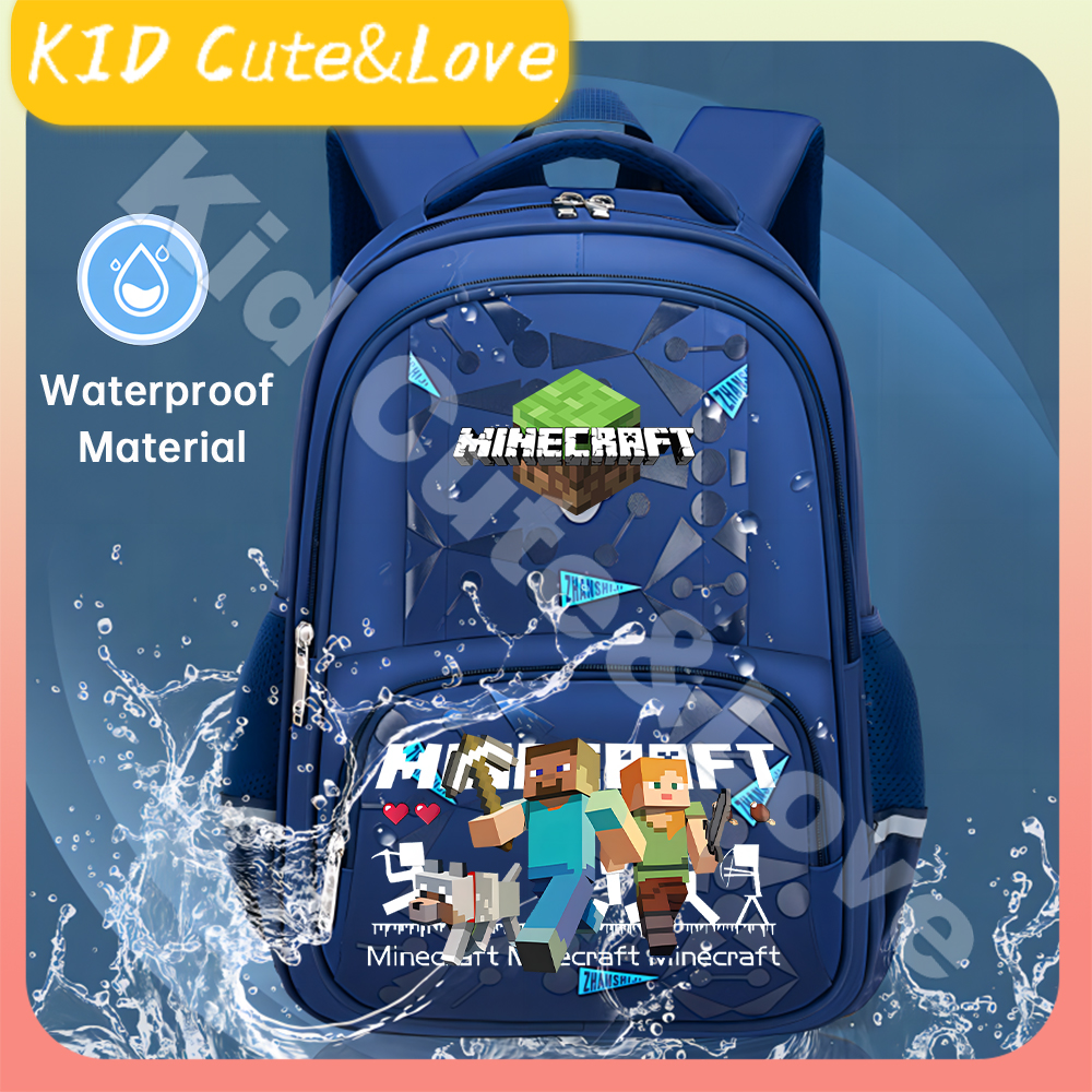 45cm Minecraft Backpack For Kids Boys School Bag Waterproof Bag Pack ...
