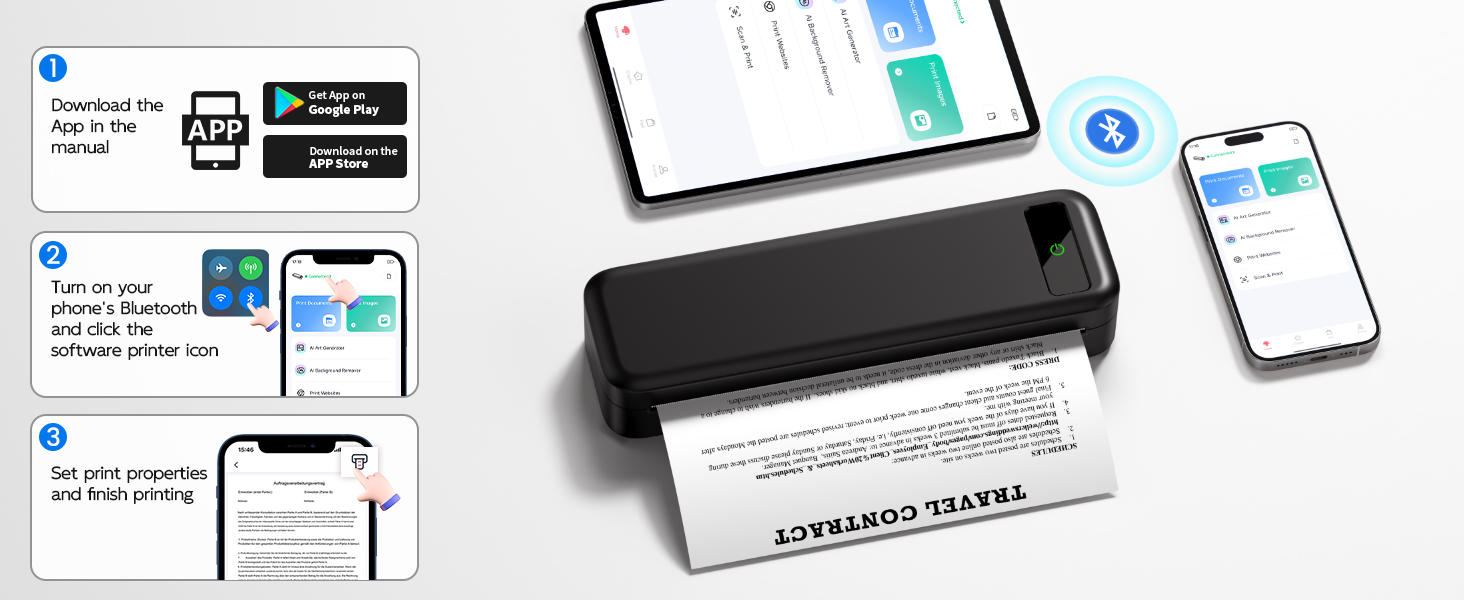 【Super Cost-effective】Phomemo A285M Portable Bluetooth A4 Printer ...