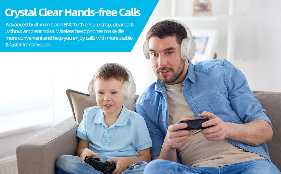 BRIDIO M10 Wireless Bluetooth 5.3 Over-Ear Headphones, 20H Playtime, Hi ...