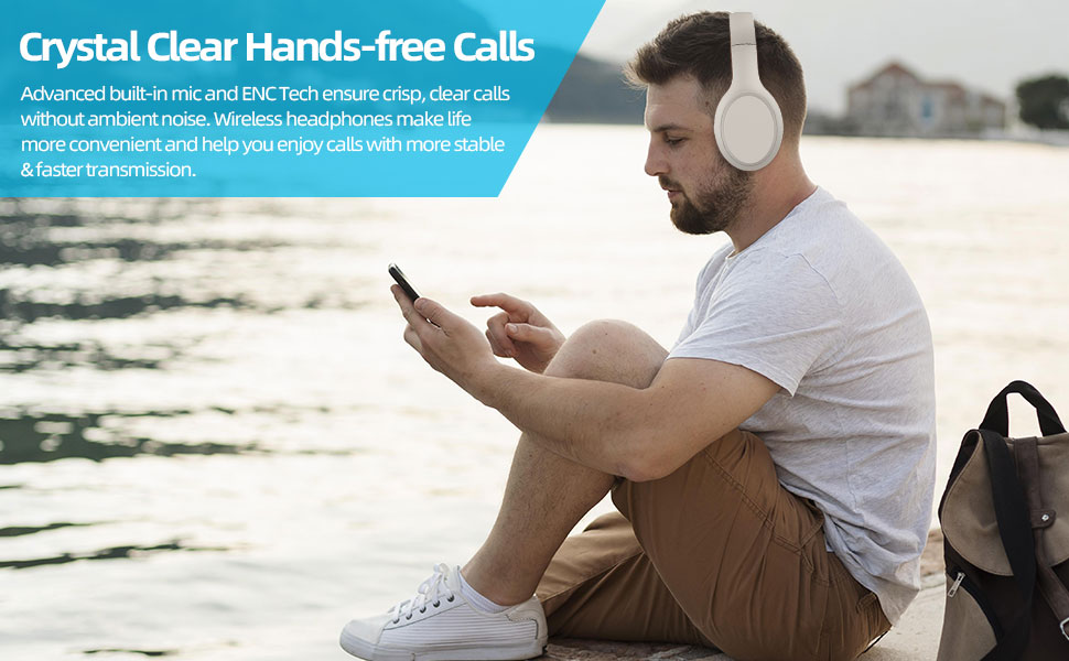 BRIDIO M10 Wireless Bluetooth 5.3 Over-Ear Headphones, 20H Playtime, Hi ...