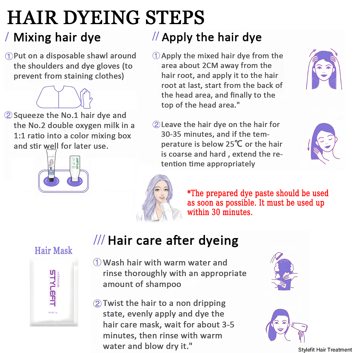 STYLEFIT Hair Color (100ml Hair Dye+100ml Oxidant) | Shopee Philippines