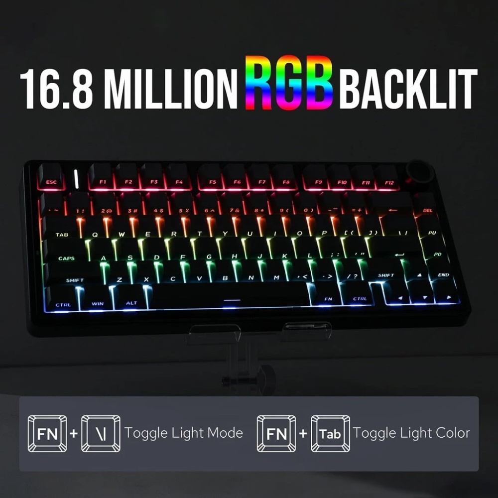 AULA F75 75% Layout Mechanical Keyboard Tri-Mode (Bluetooth 2.4G Wired ...