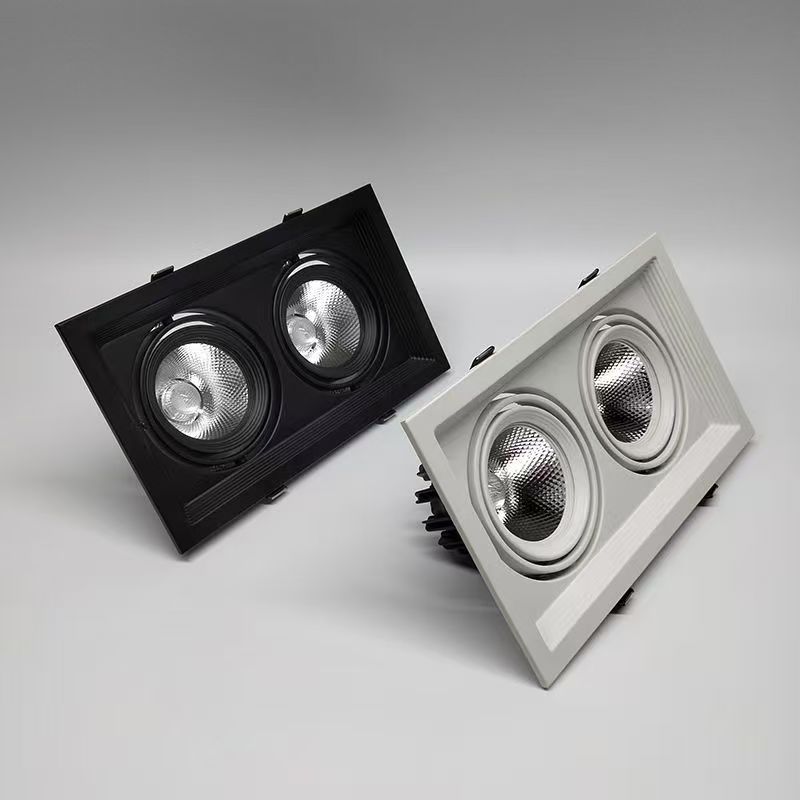 Rectangular LED Spotlight Three-Head Cob Ceiling Light Commercial ...