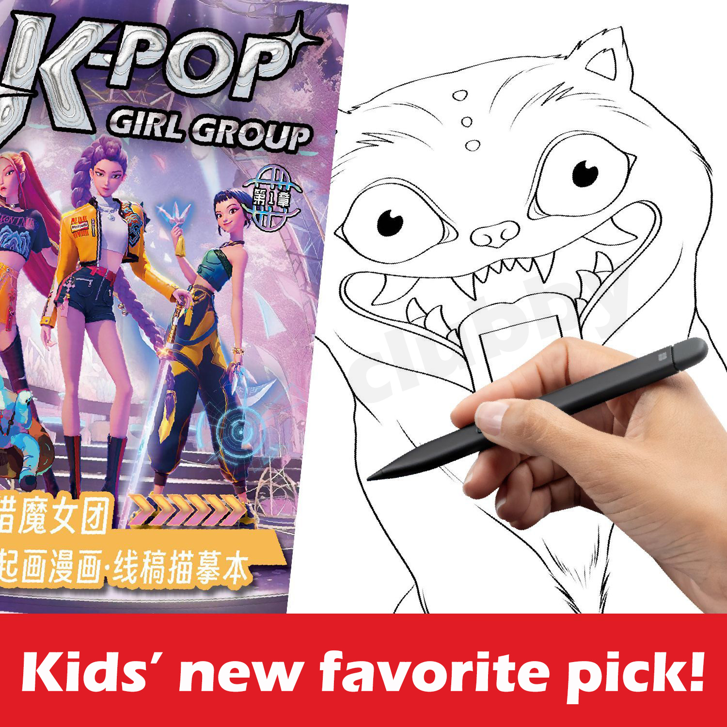 3 Kpop demon hunters coloring book Huntrix Rumi Zoey Mira drawing book ...