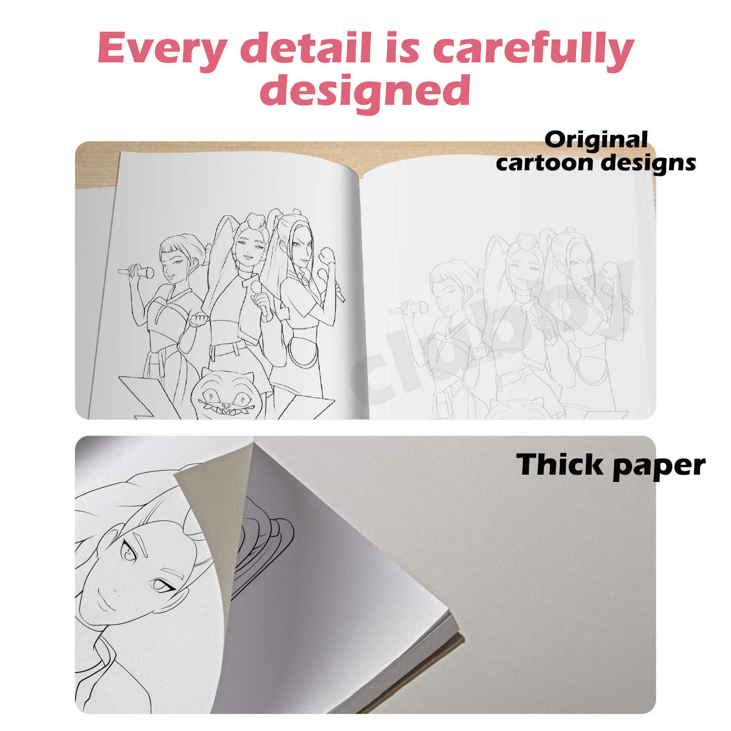 3 Kpop demon hunters coloring book Huntrix Rumi Zoey Mira drawing book ...