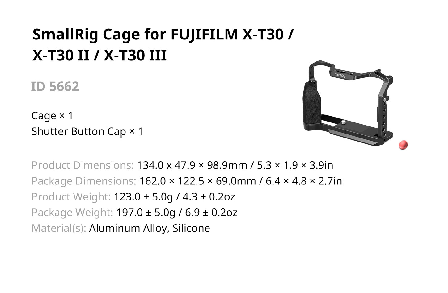 SmallRig Cage/Leather Half Case Kit/L-Shaped Mount Plate with Silicone ...