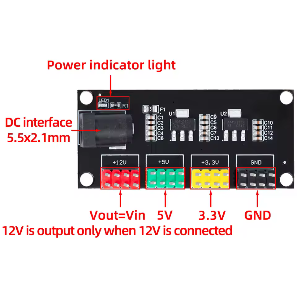 1-3 PCS Power module 3.3v 5v 12v multi-channel output voltage ...