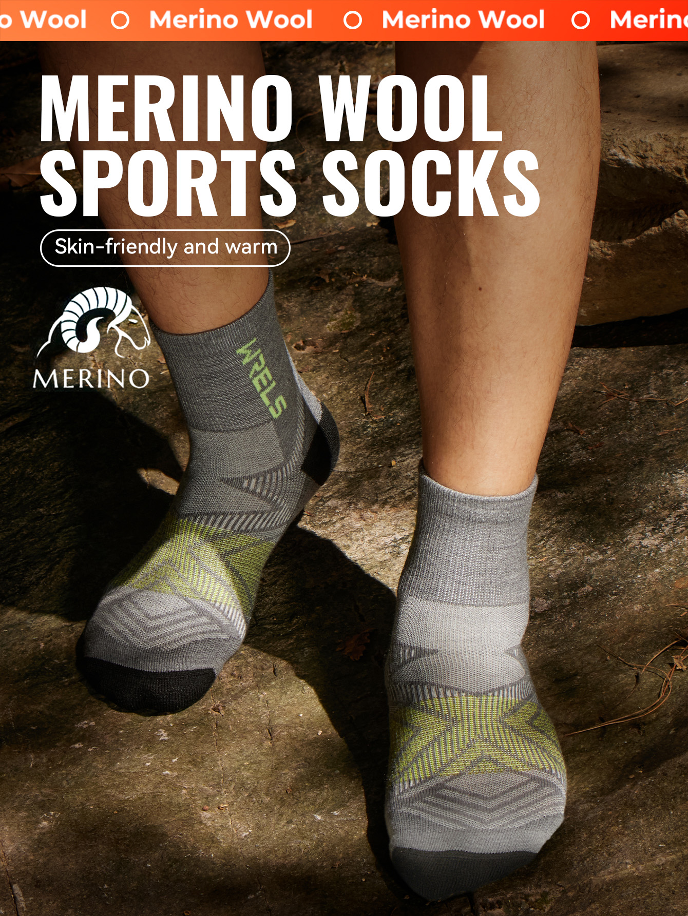 WRELS Merino Wool Socks Are Professional Outdoor Sports Sweat-Wicking ...