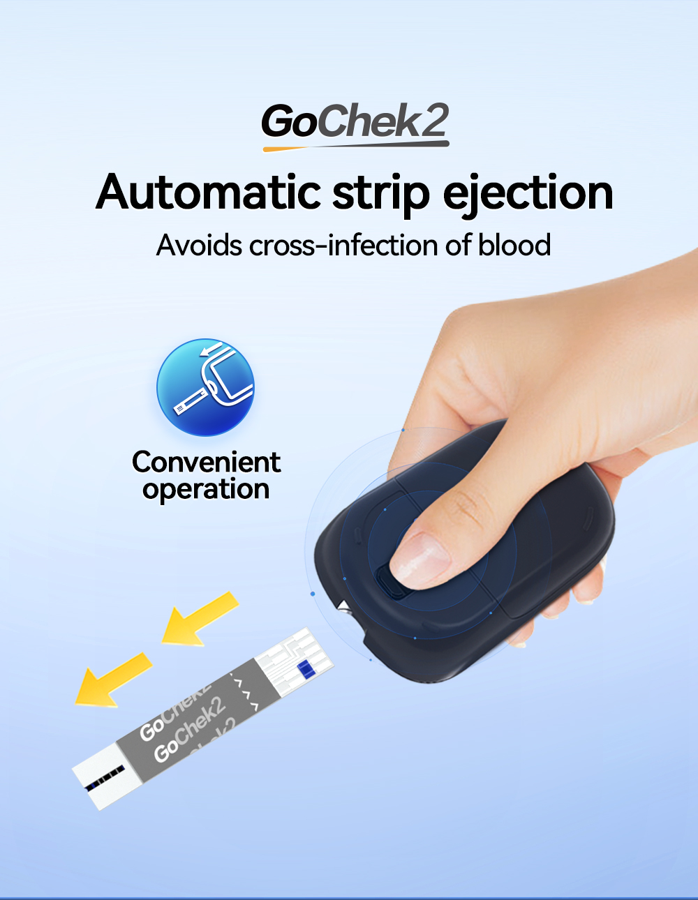 MicroTech Gochek2 Blood Glucose Meter Blood Sugar Monitor with 10/60 ...