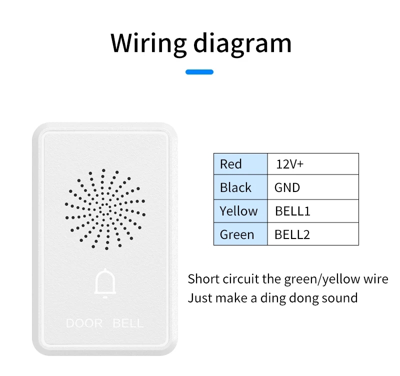 Door Bell 12V Wired Doorbell Ring Buzzer for Door Access Control System ...
