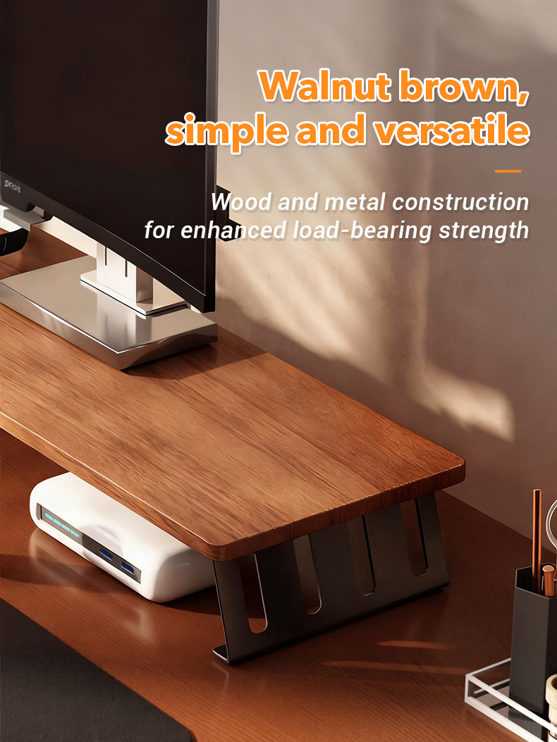 60/80cm Wooden Computer Monitor Stand Desk Organizer Shelf Display ...