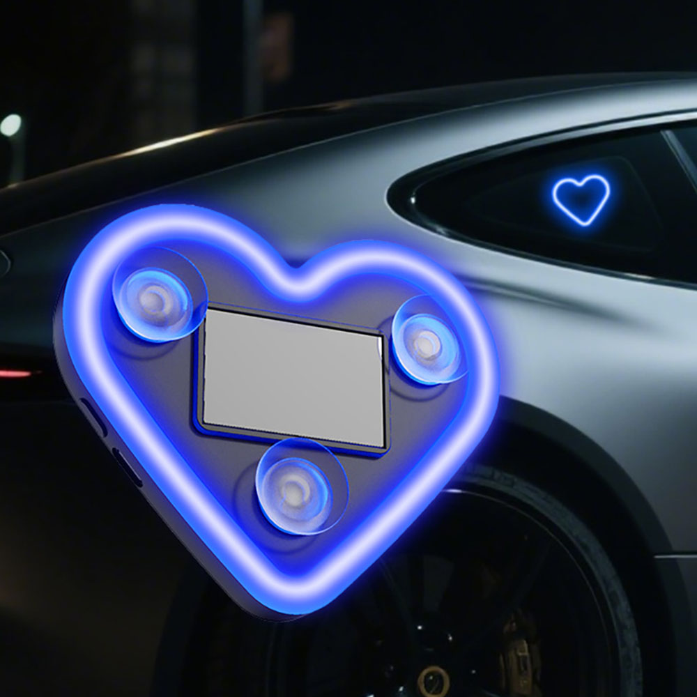 Automotive solar energy LED triangular window love light wireless neon ...