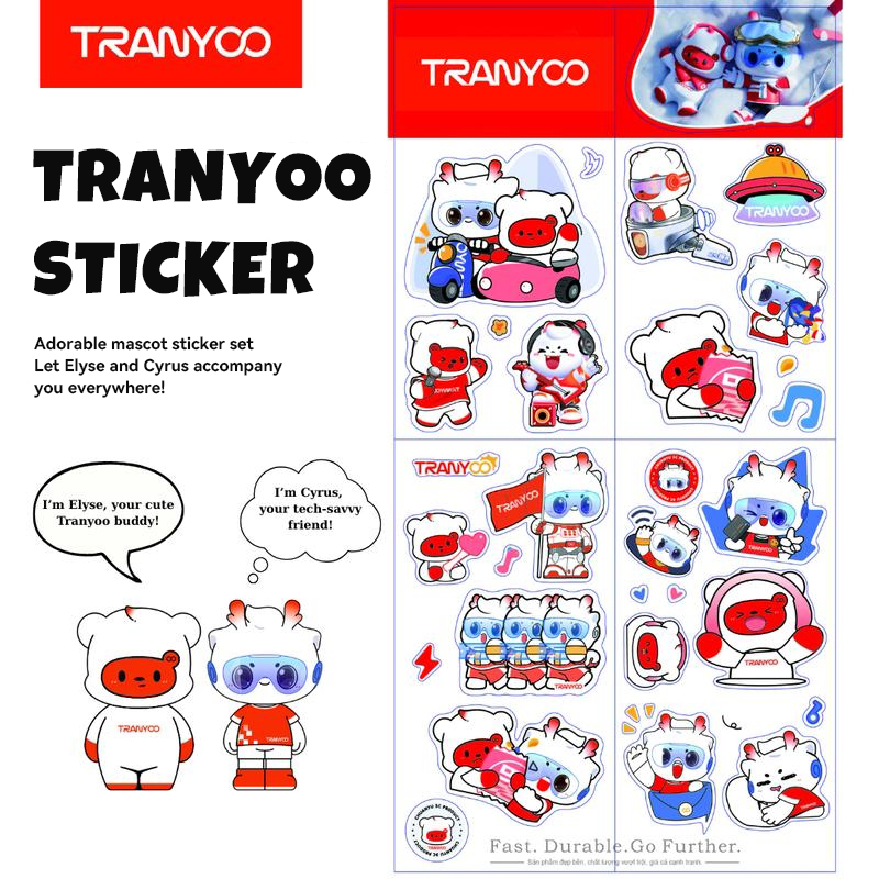 Tranyoo Decorative Assorted Cartoon Stickers For Power Bank Charger Fan ...