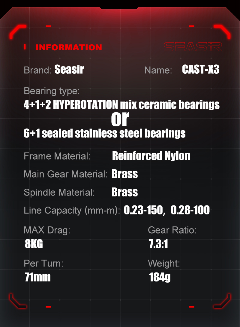 SEASIR CAST-X3 Baitcasting reel ultra long cast 120m+ ceramic bearings ...
