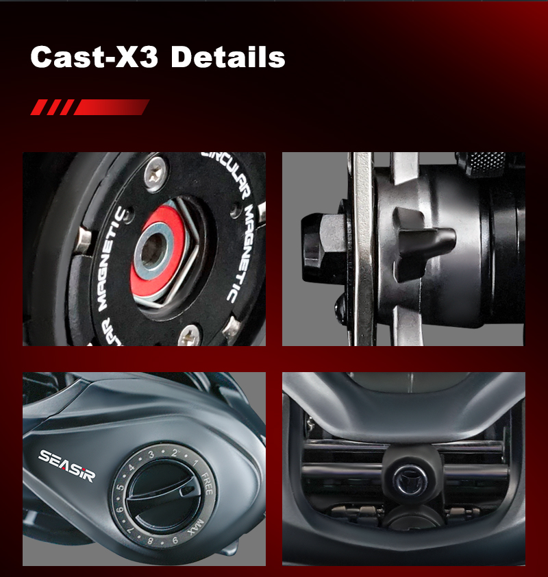 SEASIR CAST-X3 Baitcasting reel ultra long cast 120m+ ceramic bearings ...