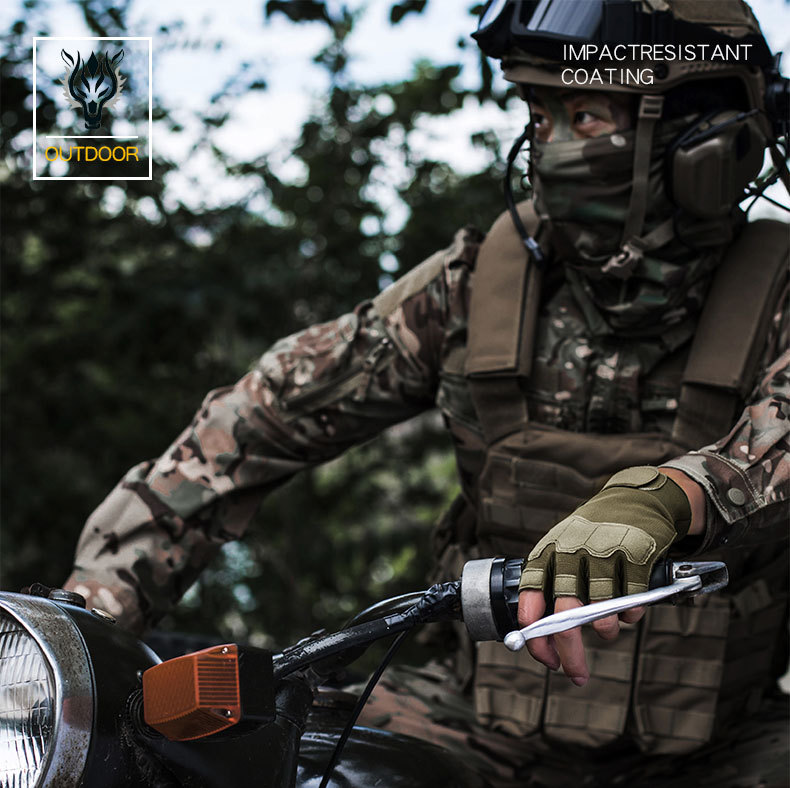 Men's & Women's 0108 Tactical Half-Finger Gloves - Anti-Cut, Outdoor ...