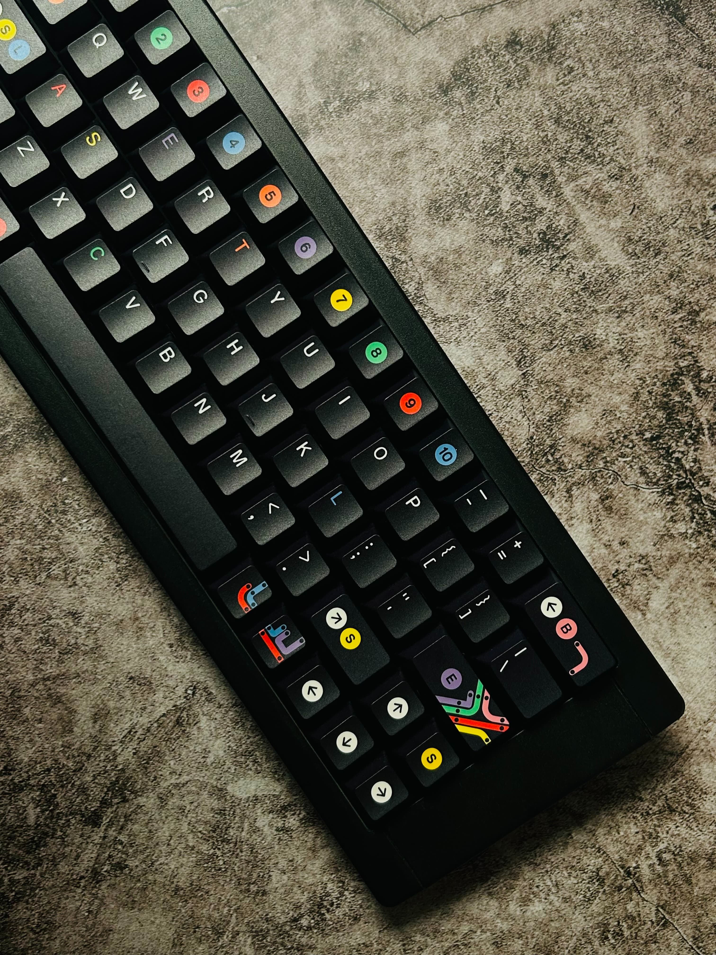 -LW- GMK MEtro System PBT Black Color Keycaps CHERRY Profile Mechanical ...