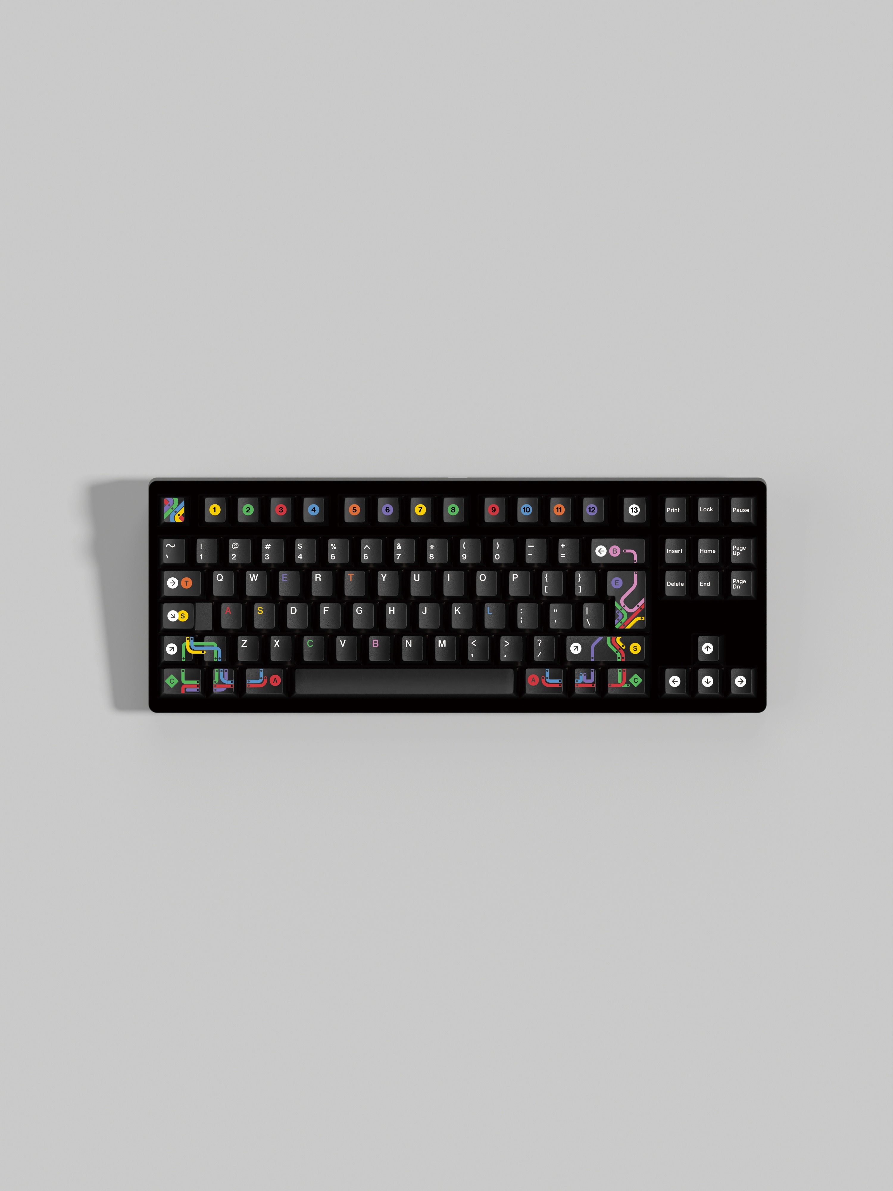 -LW- GMK MEtro System PBT Black Color Keycaps CHERRY Profile Mechanical ...