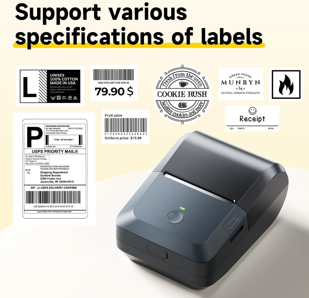 FLASHLABEL Y50 label Printer Portable Bluetooth printer Inkless Label ...