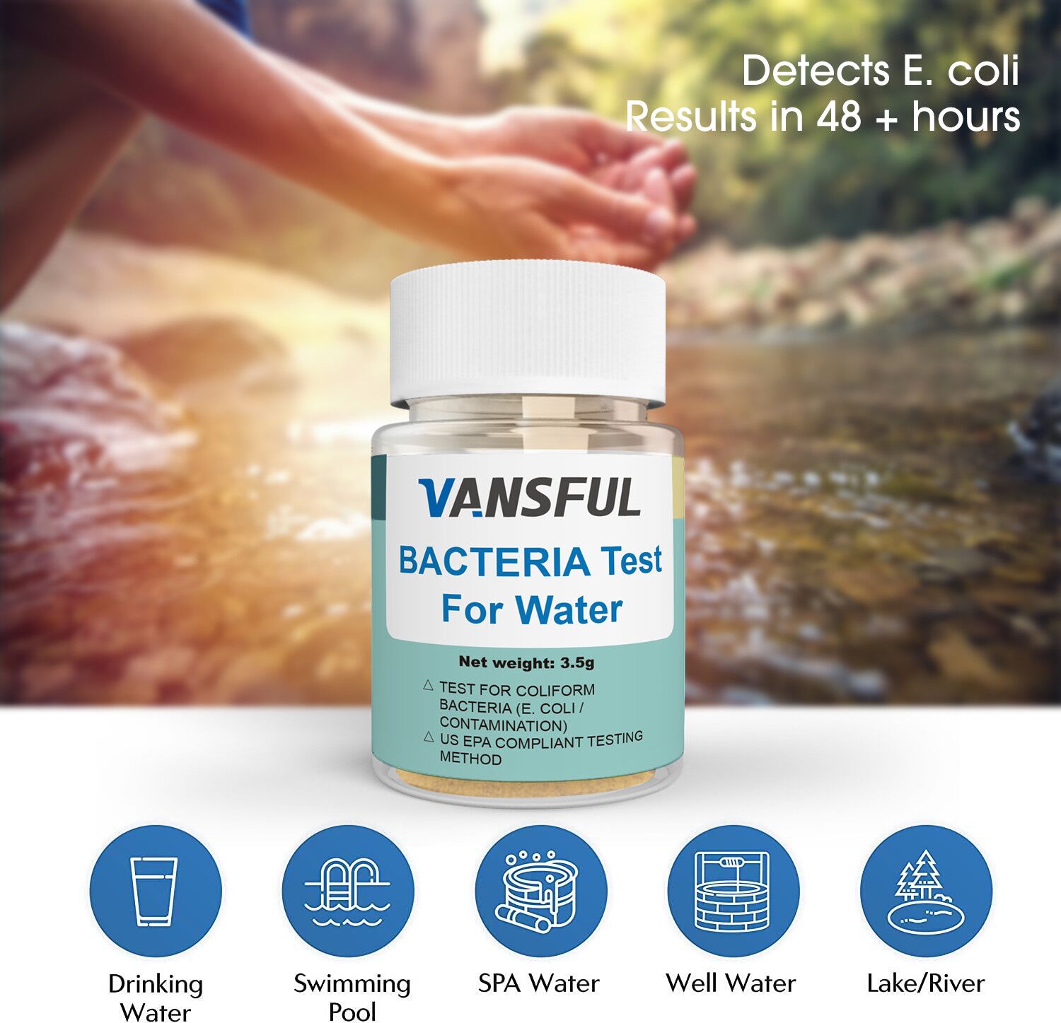 100 Strips 16in1 Water Test Kits Plus 2 Barrels Bacteria E Coli Powder ...