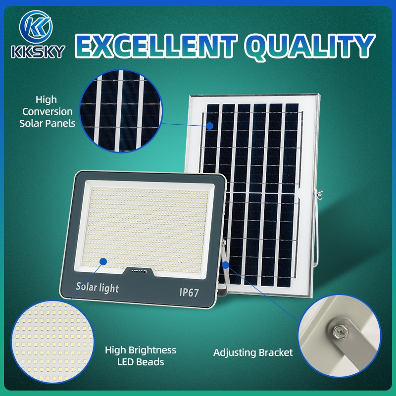KKSKY Solar Light Heavy Duty Outdoor IP67 Waterproof Lighting LED Flood ...