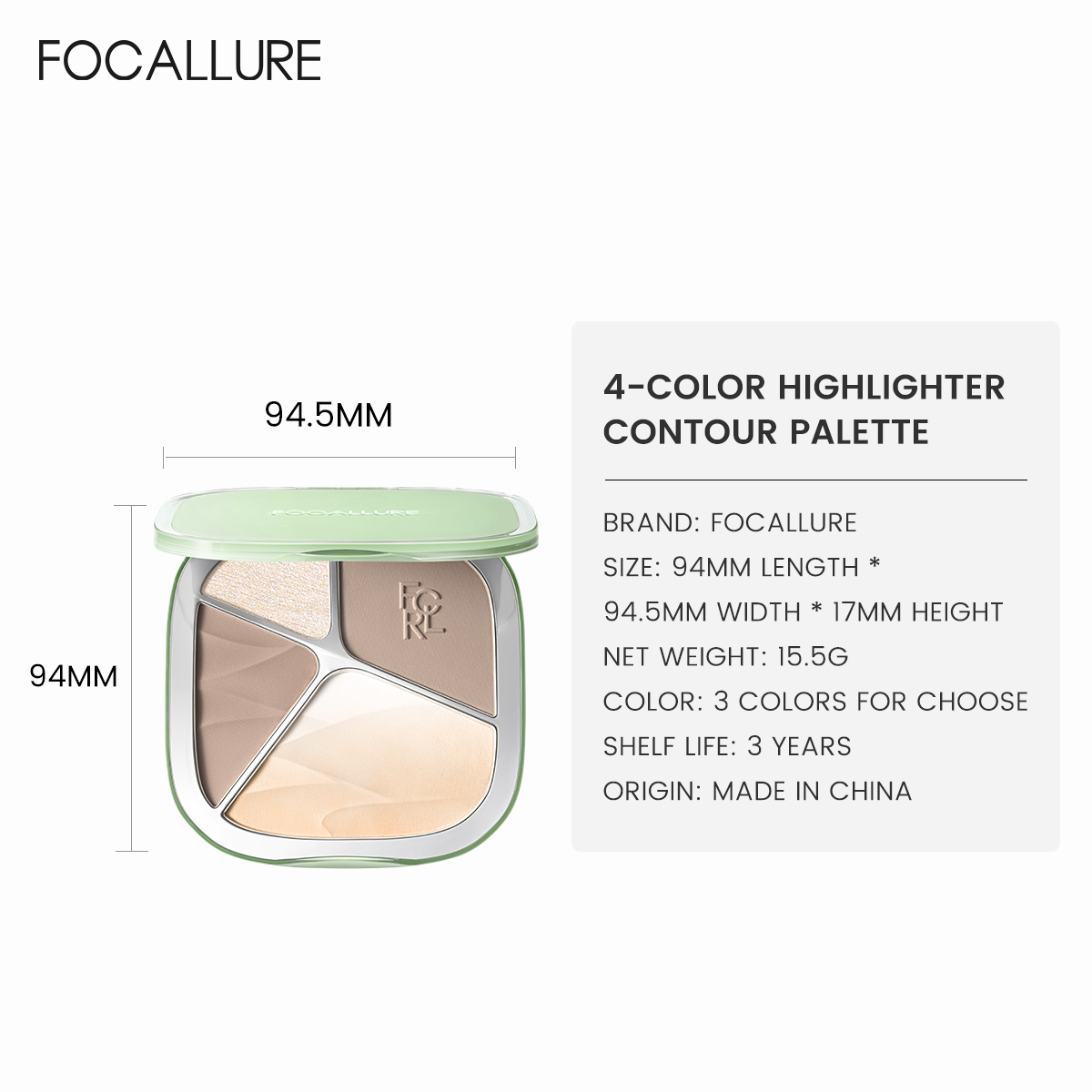 FOCALLURE Gradient Highlighter Contour Palette Long Lasting Smooth ...