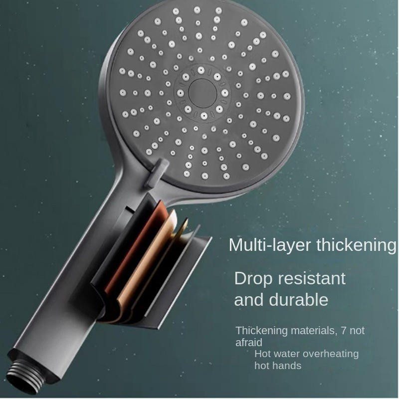 Large shower panel with a pressurized showerhead offering five levels ...