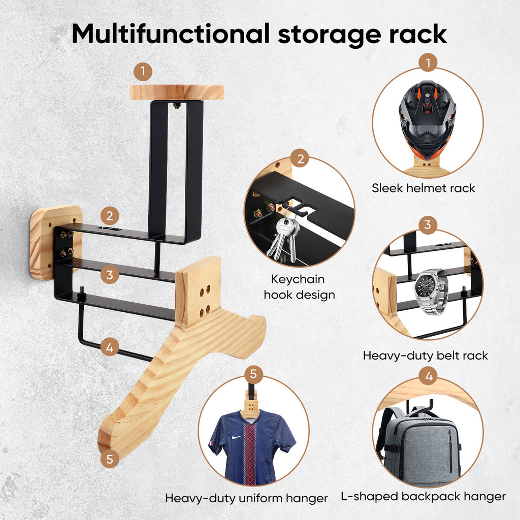 COD/Best Quality Motorcycle Coat Rack, Motorcycle Helmet Rack Wall ...