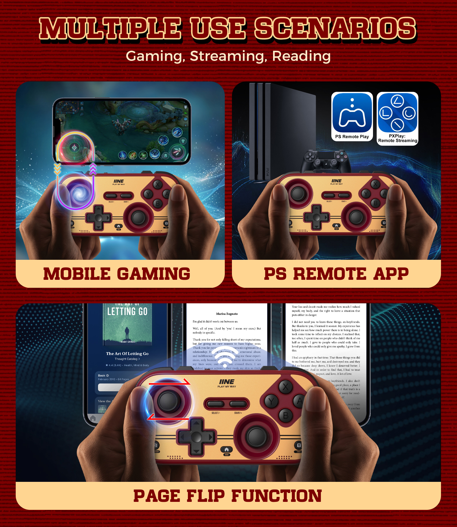 IINE Retro Pocket Game Controller/Compact & Portable Hall Joysticks ...