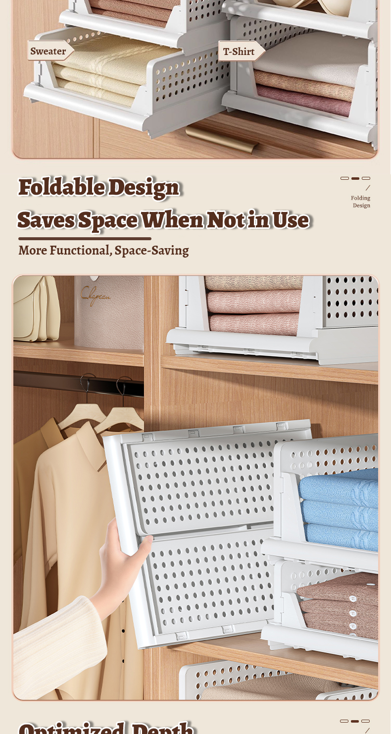 Geleby Detachable Wardrobe Organizer Stackable Drawer Storage Basket ...